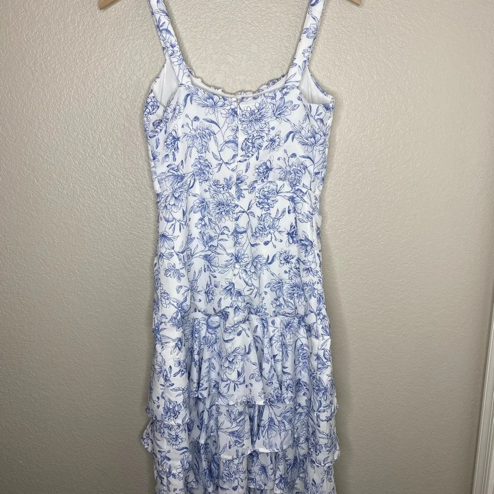 Lulu's For the Frill of It White Floral Print Ruffled Maxi Dress / Size Small - Picture 8 of 8
